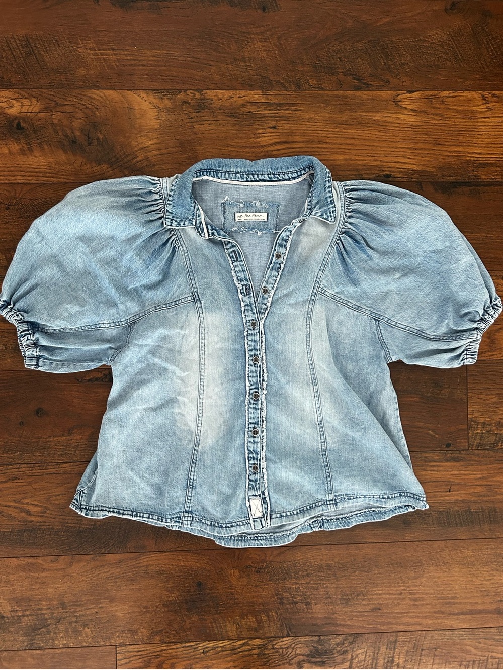Free People Suhrie Denim Top